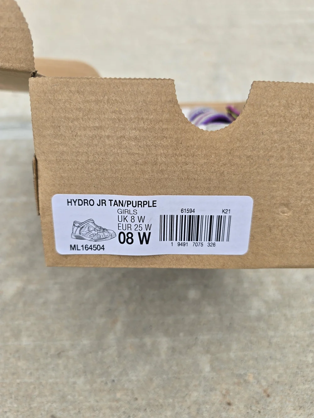Brand NEW Merrell Kids Purple/Tan Hydro Water Sandal Merrell SZ 8 Little Kids
